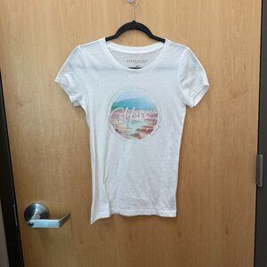 Aeropostale California graphic white tee womens medium
